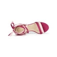 thumbnail image 4 of BLISSFUL STEP Women's Shoes Lace Up Faux Suede Open Toe Chunky Heel Sandals Hot Pink 7.5, 4 of 8