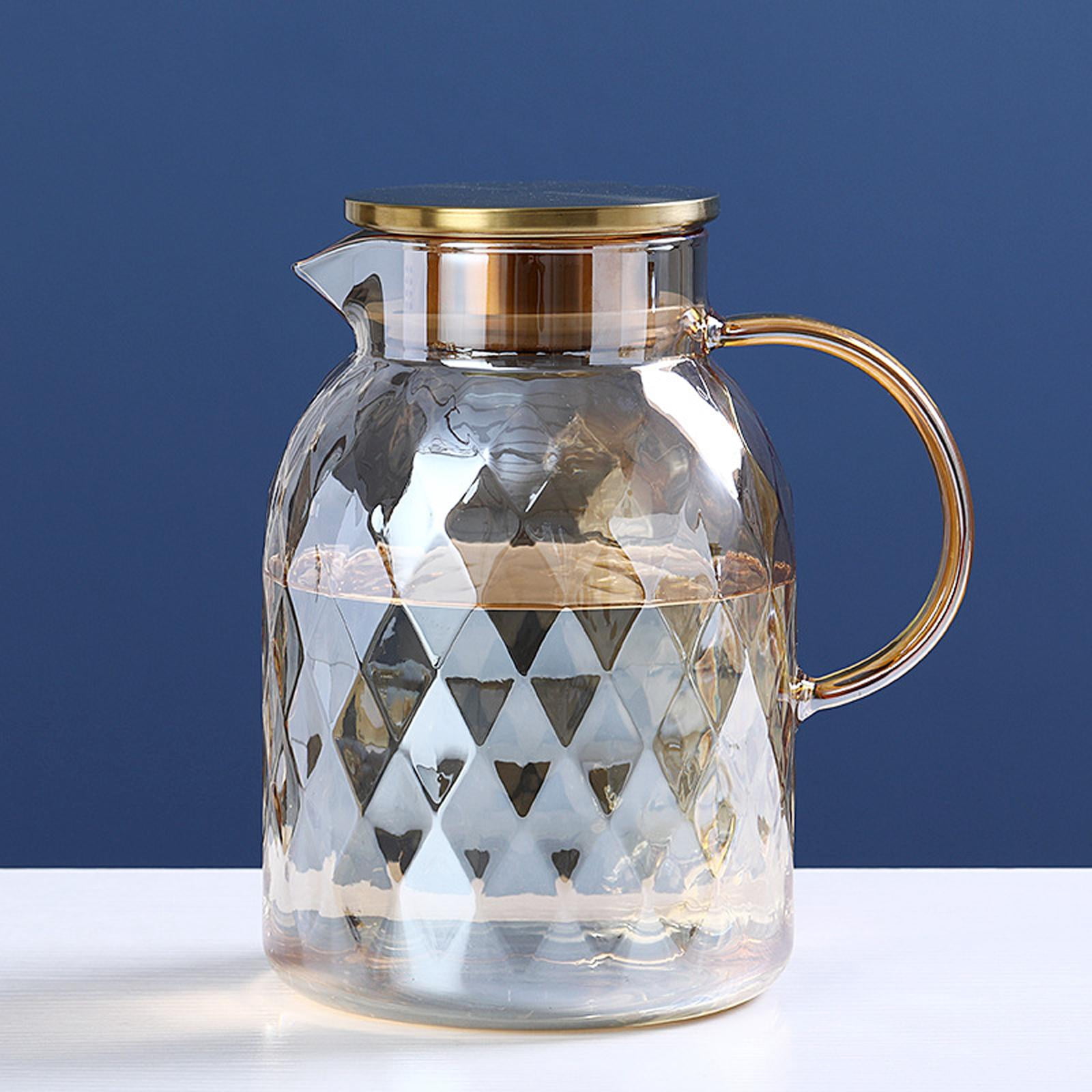 Fiocias Glass Pitcher Water Carafe with Lid Multipurpose Borosilicate Glass Water Kettle 1.8L