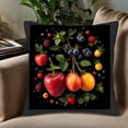 thumbnail image 5 of Set of 2 Decorative Throw Pillow Covers 18x18in - Vibrant Fruit Design on Black Background Perfect for Couch Bed or Car, 5 of 8