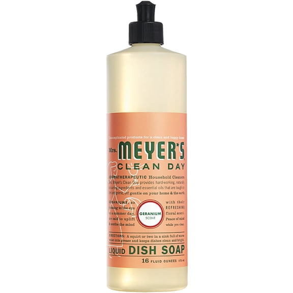 Mrs. Meyer's Clean Day Liquid Dish Soap, Geranium Scent - Floral - 16 fl oz