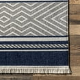 thumbnail image 3 of nuLOOM Ivey Modern Striped Indoor/Outdoor Fringe Area Rug, 4' x 6', Ivey Blue Grey, 3 of 6
