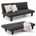 thumbnail image 6 of Lifarythm Futon Sofa Bed, Futon Couch with 3 Adjustable Backrest Convertible Twin Size Modern PU Leather Sleeper Sofa for Living Room 69", Black, 6 of 9