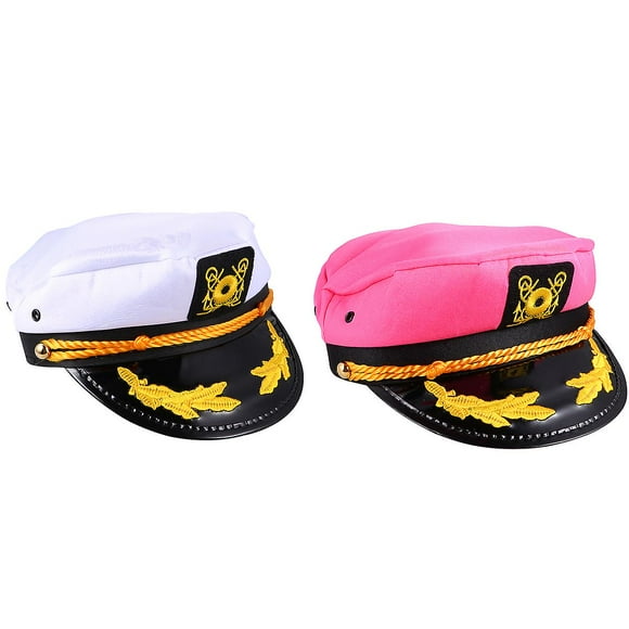 2pcs Sailor Hat Summer Hat Stage Performance Costume Hat Captain Beret Hat Decor