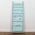 thumbnail image 2 of Milltown Merchants Distressed Ladder Shelf - Rustic Leaning Bookshelf - Turquoise, 2 of 6