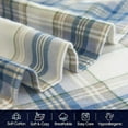 thumbnail image 5 of 100% Turkish Soft Cotton Flannel Sheet Set - 4-Piece - Deep Pocket Fitted Sheet, Flannel Sheets - Twin, Plaid-Navy/Aqua, 5 of 5