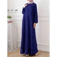 thumbnail image 3 of ZANZEA Women Muslim Kaftan Full Sleeve Lace Patchwork Casual Long Maxi Dress, 3 of 3