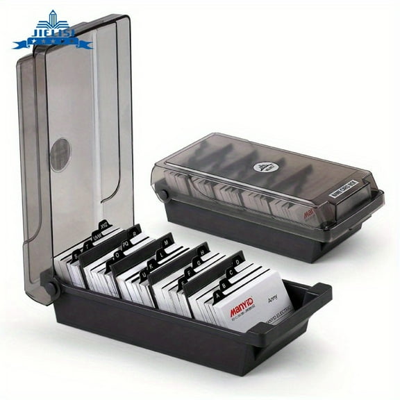 High Capacity Business Card Storage Case - Durable Plastic, Holds 500 Business Cards for Offices and Events