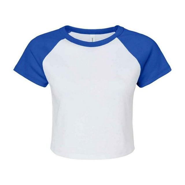 Bella + Canvas Womens Micro-Rib Raglan Crop Top