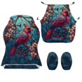 thumbnail image 4 of Whosucclay Cardinal Cherry Blossom Print Gaming Chair Cover, Stretchable Elastic Computer Desk Chair Cover with Armrest Covers, 4Pcs Soft Non Fading Office Chairs Covers Slipcovers, 4 of 8