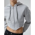 thumbnail image 5 of Crop Zip-Up Hoodie, 5 of 6