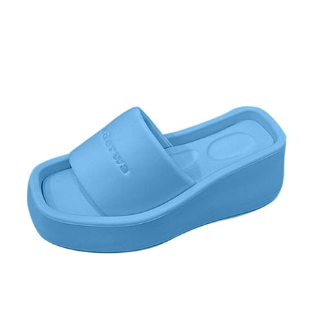 

Fashion Spring Summer Women Slippers Non Slip Thick Sole Mid Heel Fish Mouth Open Toe Comfortable Solid Color