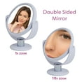 thumbnail image 5 of Home Details Dual Sided 10X Magnification Rubberized 7" Round Freestanding Vanity Mirror in White, 5 of 6