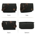 thumbnail image 4 of Canvas Messenger Bag 15.6" Laptop Bag for Men Women for School Work Travel - Black, 4 of 7