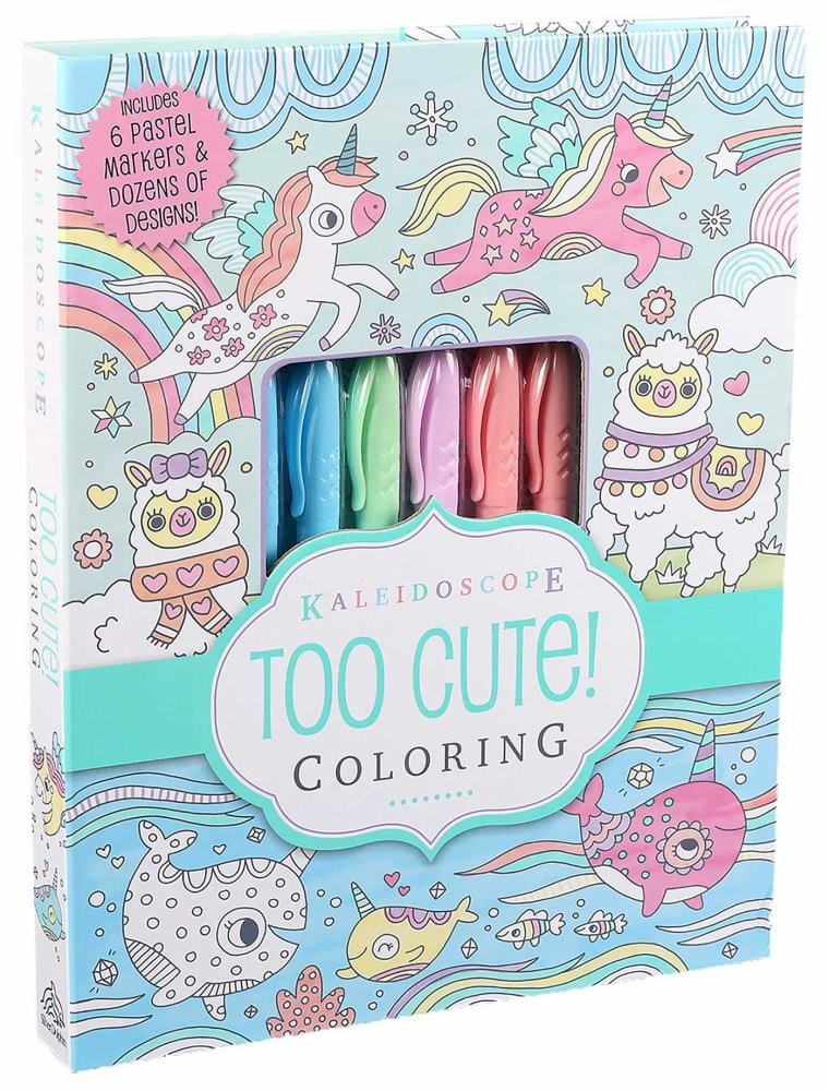 Kaleidoscope: Too Cute! Coloring: Includes 6 Pastel Markers and Dozens of Designs!, 64 pages (Hardcover)