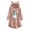 Pink, variant on Fesfesfes Women Hooded Casual Printing Cat Ears Plush Buttons Long Sleeved Hooded Plush Coat Top or