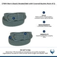 thumbnail image 4 of CTM  Elastic Braided Belt with Covered Buckle (Pack of 2) (Men), 4 of 4