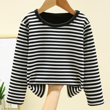

Geire Boys Girls Fall Winter Loungewear Solid Long Sleeve Round-neck Velvet Thickened Warm Children Unisex Pajama Tops Size 18 Months-10 Years
