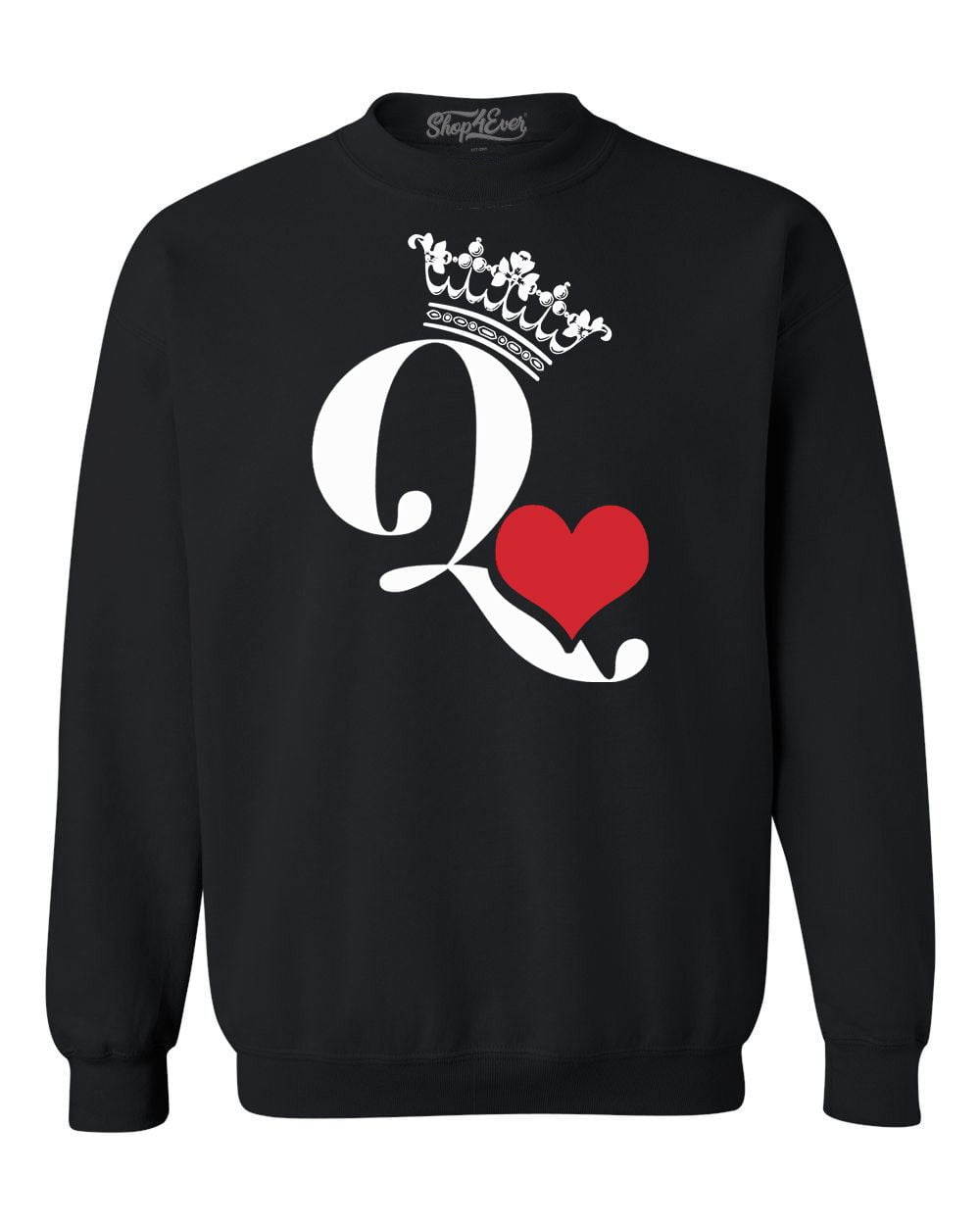 Shop4Ever Shop4Ever Men's Queen of Hearts Crewneck Sweatshirt