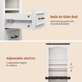 thumbnail image 5 of Farmhouse Tall Nightstand Set of 2 with Charger Station and LED Lights, Bedside Table with 2 Drawers and Adjustable Shelves for Bedroom Living Room, Antique White, 5 of 7