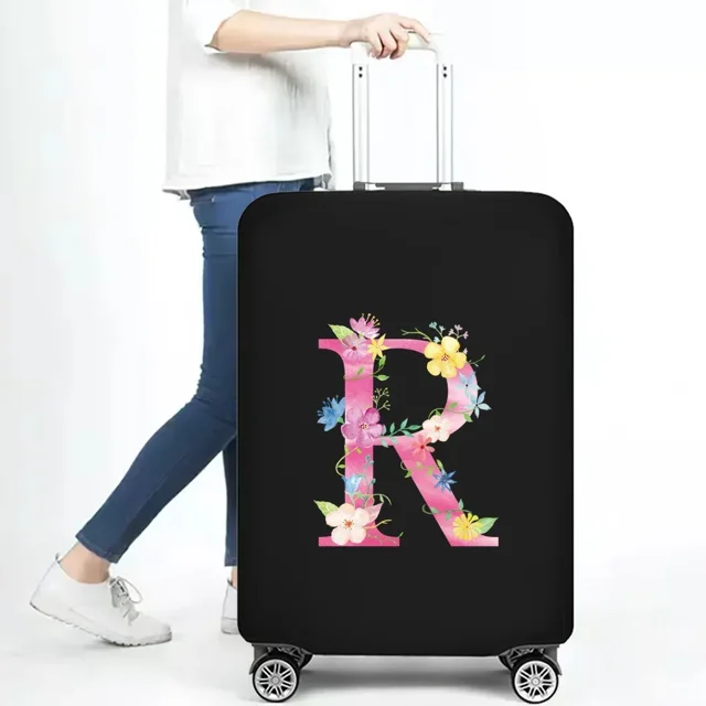 Luggage Protective Cover Thick Elastic Luggage Protective Covers Dust Anti-Scratch Protective Suitcase Covers Pink Letter Series 8pink R M(22 - 25 inch)