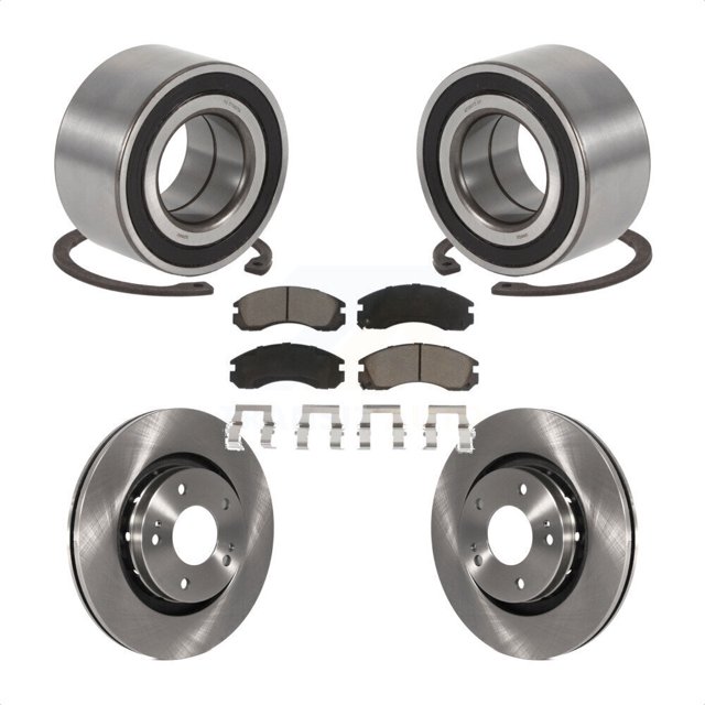 Transit Auto Front Wheel Bearing Disc Brake Rotors and Ceramic Pads Kit for Car 2005-2006 Mitsubishi Outlander KBB-118715