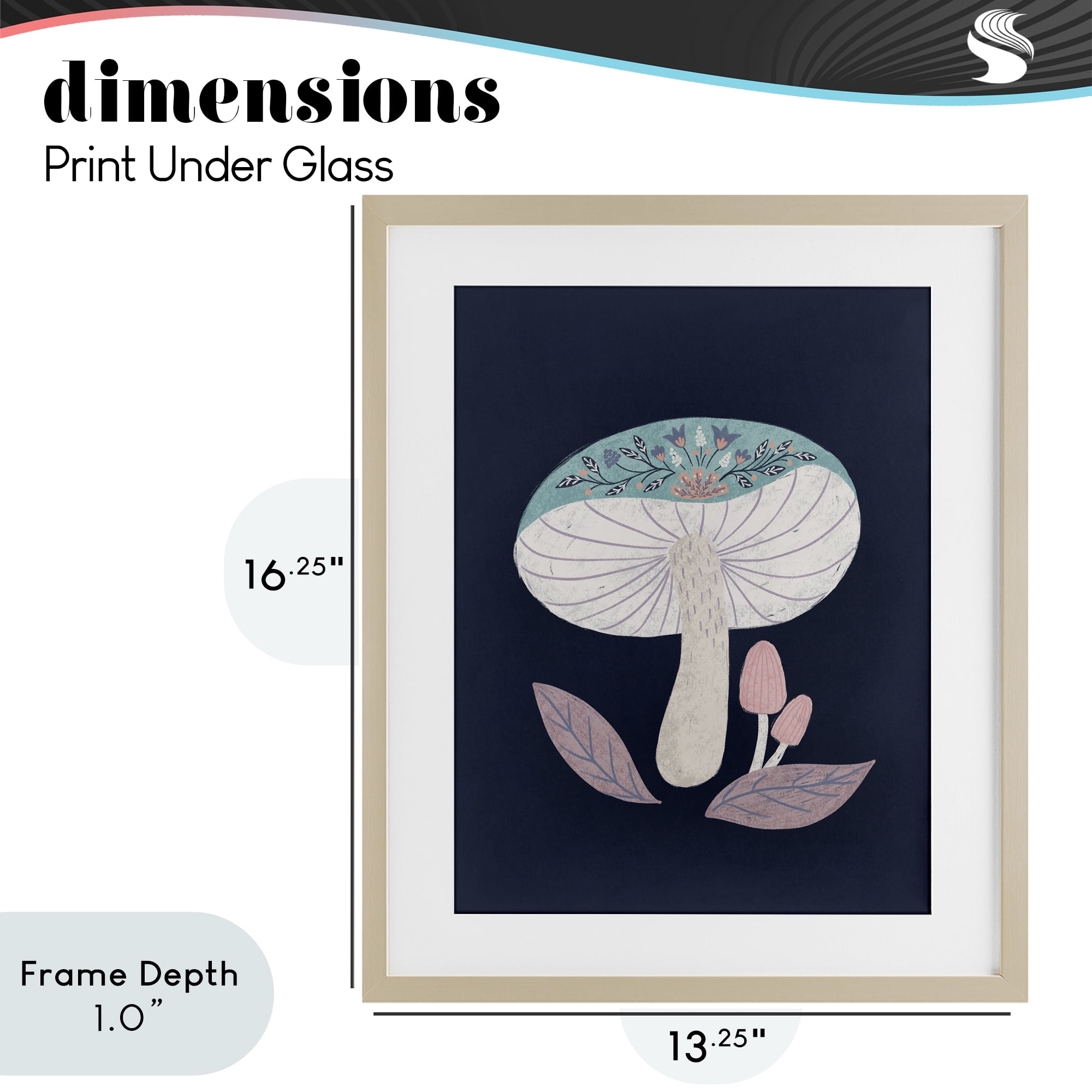Stupell Industries Floral Cottage Mushroom Birch Framed Print Under Glass, design by Metka Hiti