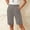 c01Gray, variant on Linen Bermuda Shorts for Women Knee Length Summer Casual Solid Color Elastic Waisted Side Split Shorts with Pockets Black S