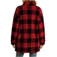 thumbnail image 3 of Livrdious Women Plaid Fleece Jackets Oversized Long Sleeve Outwear Jacket Zipper Warm Fall Winter Coats with Pockets, 3 of 7