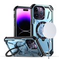 thumbnail image 3 of Bemz Rugged Case for iPhone 15 Pro Max - Tough Magnetic Ring Stand Charger Cover with Tempered Glass Screen Protectors (Light Blue), 3 of 6