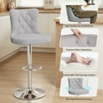thumbnail image 4 of Daluvenix Swivel Bar Stools Set of 2, Velvet Button Tufted Counter Height Chairs with Midback for Home Kitchen Island, Grey, 4 of 5