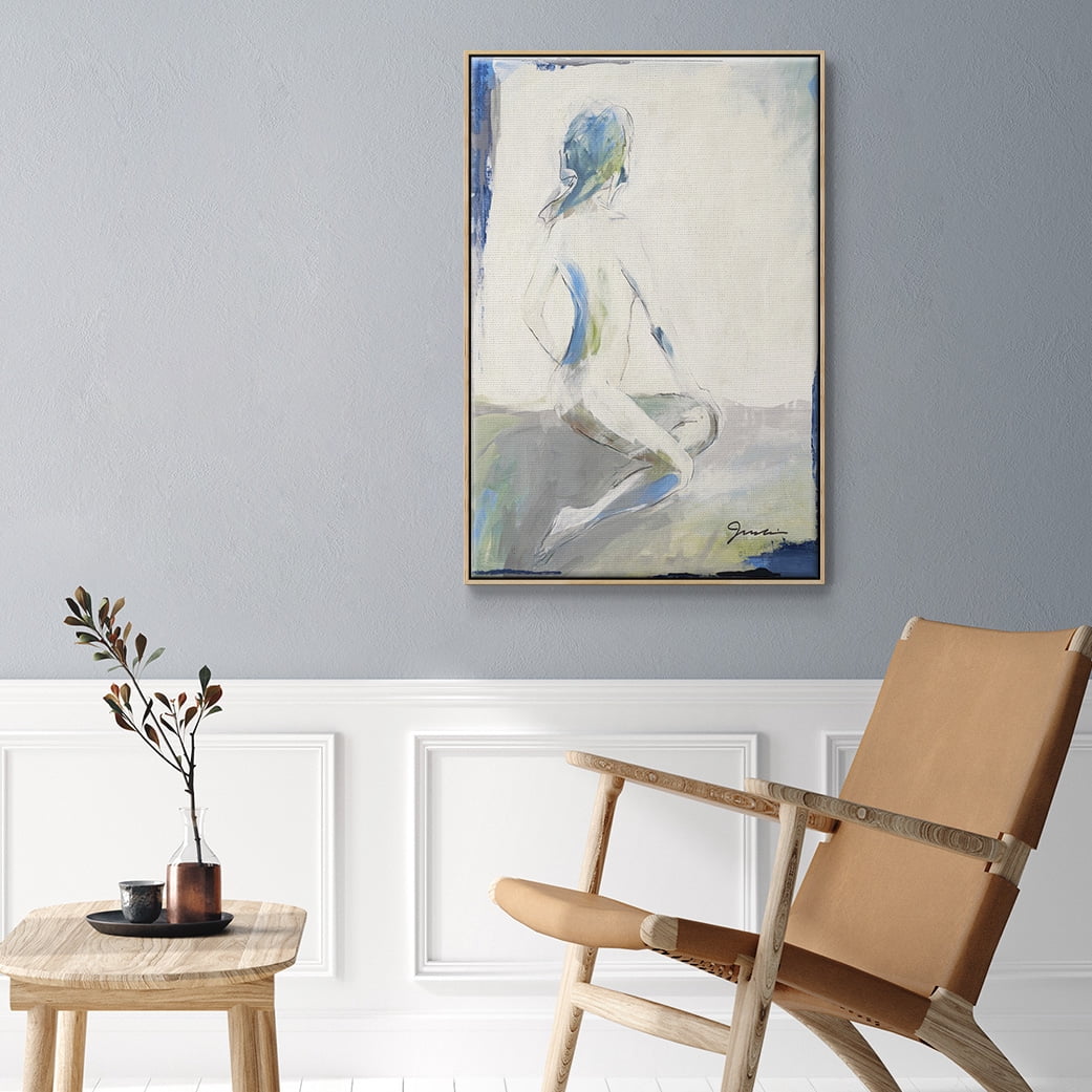 Picture Perfect Framed Premium Gallery Wrapped Canvas - Ready to Hang - 27 x 41 - Natural Wood Floating Frame
