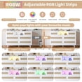thumbnail image 2 of Estilizado para 6 - cajón rattan cómoda: blanca natural wood chest con rgb LED light y estación de carga, ideal para as versatile mesa de TV para dormitorio, nursery, hallway & sala de estar, 2 of 7