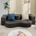 thumbnail image 3 of CECER Queen Size Convertible Futon Sofa Bed, Floor Sofa Bed Foldable, Foam Folding Mattress Sleeper, Cloth Fabrics Floor Couch Lounge Sleeper Bed for Living Room Bedroom Dark Grey, 3 of 7
