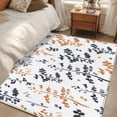 thumbnail image 4 of Area Rug for Living Room, Grey Orange Botanical Non-Slip Indoor Large Carpet for Bedroom/Dining Room, Watercolor Spring Floral Summer Leaf Washable Low-Profile Floor Mat Runner Rugs - 3 x 5 Ft, 4 of 8