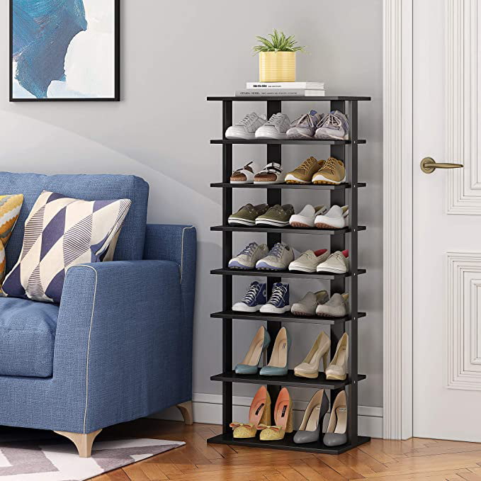 7 Tier Shoe Organizer Slim Narrow Rack Stand Foyer Bedroom Space Saving Storage 