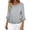 Silver, variant on CAIVO Women Blouses Dressy Casual Linen Round Neck Ruffle Sleeve Loose 3/4 Sleeve O-Neck Solid Color Comfort Tops
