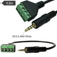 thumbnail image 4 of 30cm 3.5mm 4 Poles Stereo Jacks to AV Screw Terminals Balun Connectors Cable No Soldering, 4 of 8