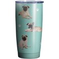 thumbnail image 1 of Vaso de acero inoxidable con aislamiento para café de viaje con tapa y pajita, ideal como regalo para un perro carlino, 20 oz, 1 of 5