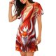 thumbnail image 2 of Easygdp Red Sun Flame Fox Camisón de manga corta para mujer, informal, estampado, 2 of 6