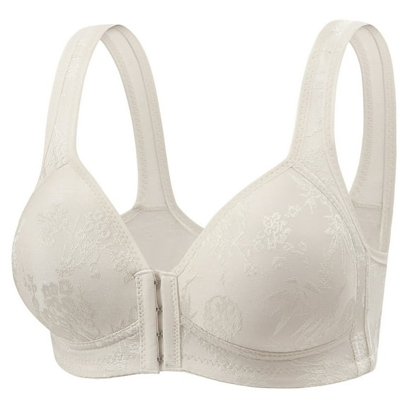 aidice Bras for Women No Underwire Front Buckle Breathable Wide Strap Support Comfy Daily Bralettes