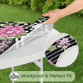 thumbnail image 5 of Pioneer Flower Floral Print Pattern Round Fitted Tablecloth with Elastic Edge,Dining Table Cover Waterproof,Outdoor Round Tablecloth for Camping,Dining,Indoor and Outdoor, 5 of 7
