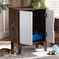 thumbnail image 3 of Baxton Studio Romy Maison pour Chat en Bois à 2 Portes Finition Noyer Blanc, 3 of 10