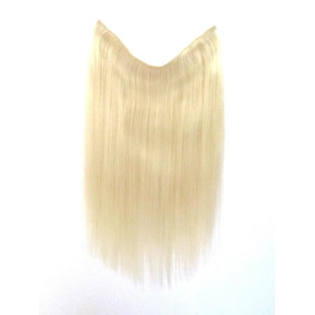 Natural Hair Secrets - 100% Remy Natural Human 19 Inch Hair Extensions W/ Invisible Wire For Quick Attachment - 100g - 613_Platinum (Best Human Hair For Invisible Braids)