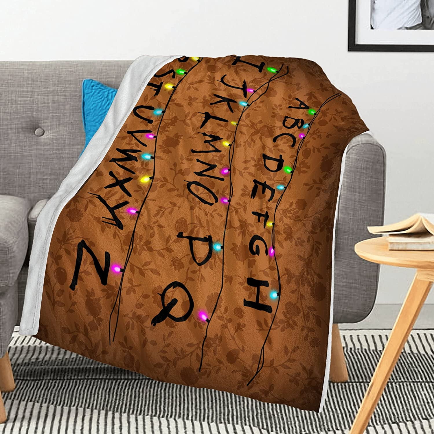 Newhomestyle Stranger Blanket Christmas Lights Alphabet Blanket Soft