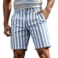 thumbnail image 2 of BVnarty Men's Striped Relaxed Fit Swim Trunks with Compression Liner Quick Dry Board Shorts Beach Shorts with Pockets Light Blue XL, 2 of 7