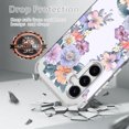 thumbnail image 4 of Casetego for Samsung Galaxy S24 Case,Marble Three Layer Heavy Duty Shockproof Hard Plastic Bumper +Soft Silicone Protective Case,White Flower, 4 of 7