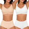 thumbnail image 3 of QYLUX Womens Wireless Bras V Mesh Comfortable Bralette Supportive Tshirt Bra No Underwire Seamless Push Up Everyday Bras Pack of 2, 3 of 4