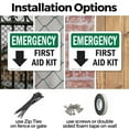 thumbnail image 3 of (2 Pack) First Aid Kit OSHA Emergency Sign 10 Inch X 7 Inch Indoor / Outdoor Rust-Free Aluminum Metal Signs for Workplace, Workshop, and Construction Site, Made in the USA, 3 of 8