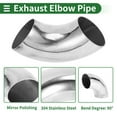 thumbnail image 4 of Unique Bargains 90 Degree Mandrel Bend Elbow Car Modified Exhaust Pipe Tubing Piping 2.5" Inch OD Thickness 1.5mm/16GA 63x175x1.5mm 304 Stainless Steel Silver Tone, 4 of 7