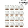 16pcs Silicone Chair Leg Caps Furniture Table Protective Floor Covers for 25-29MM Round Legs (Transparent+Brown)